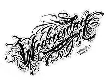 漂亮的9款花体字纹身设计手稿素材参考66纹身图库