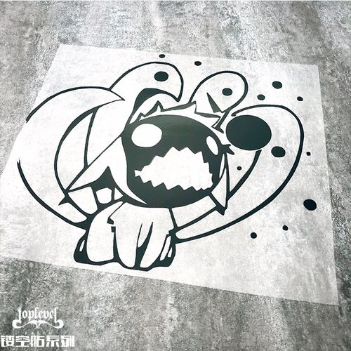 tlp镂空车贴 日本动漫火影忍者鸣人尾兽化九尾卡通防水装饰贴纸