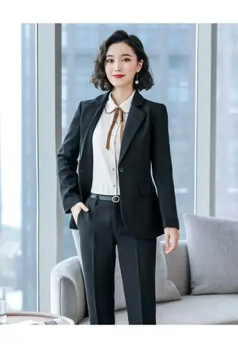 劳拉格慕 西装套装女2020秋季商务休闲ol西服英伦风时尚气质职业装