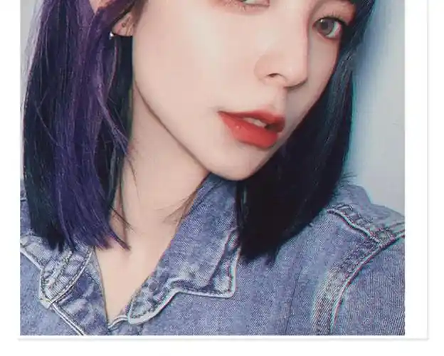 短款心机挂耳染雾霾蓝假发片一片式无痕贴片2020渐变彩色挑染短发 单