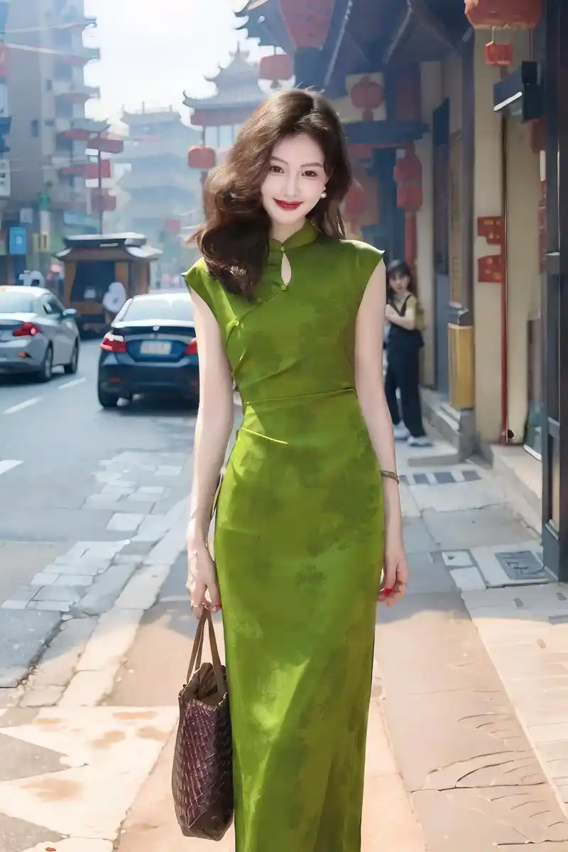 新中式国风提花旗袍