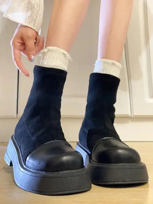 气质绒面短靴上脚不要太好看75