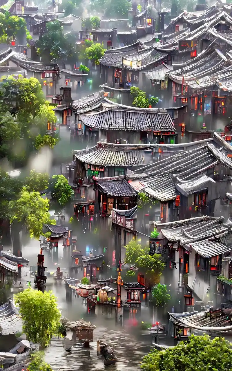 梦入江南烟雨路,行尽江南,不与离人遇#抖音图文来了 #古风  - 抖音