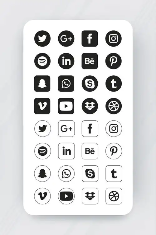 ui设计流行社交媒体iconui图标