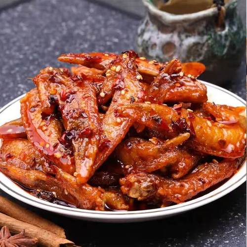 香辣鸡翅尖酥骨鸡尖办公室休闲小吃真空香辣鸡肉零食120g 香酥鸡翅1包