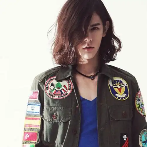 假发男时代同款男士中分卷发男士假发男发中长卷发男假发图片