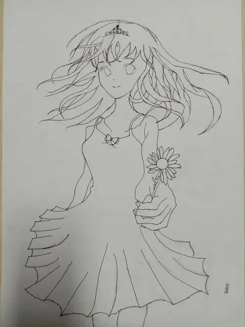 周六下午动漫班 10-12岁 写美篇今天我们做的是一个线稿,单个漫画人物