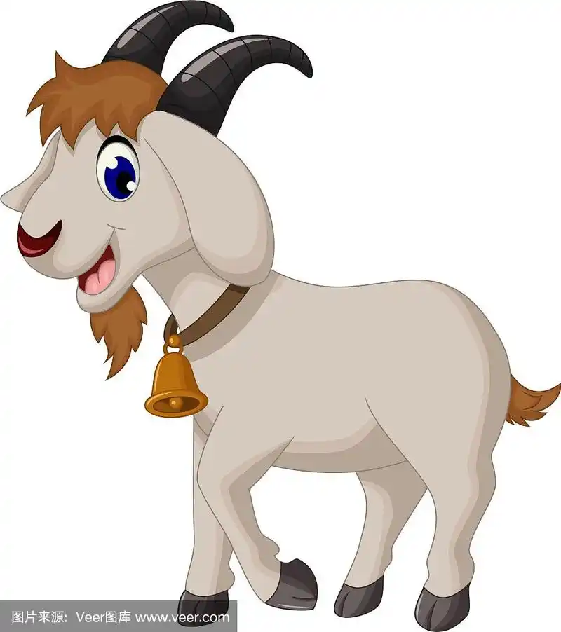 卡通山羊微笑