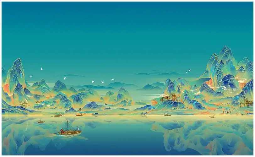 千里江山图插画