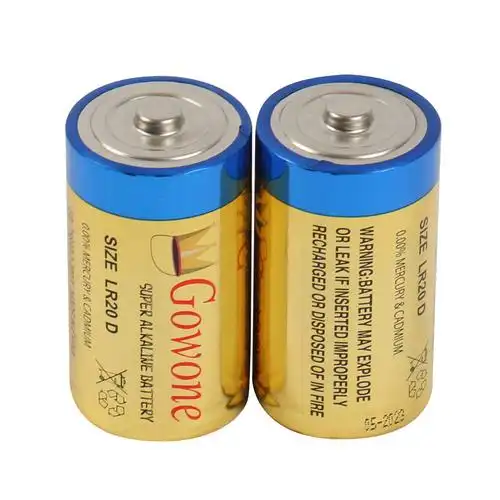 gowone购旺无汞环保碱性电池出口简装 大号1号电池lr20 热水器燃气灶