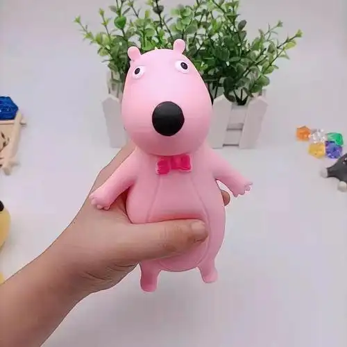 跨境专供挤压倒霉笨笨熊发泄玩具 tpr减压贝肯熊捏捏乐慢回弹发泄