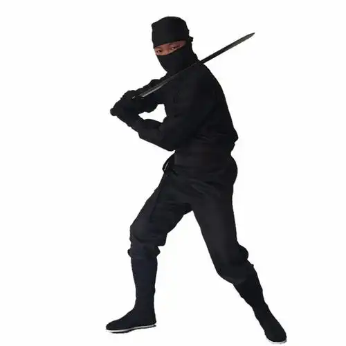 卡德迪古装蒙面服 刺客服夜行衣忍者男女黑衣人武侠盗贼勇士演出服