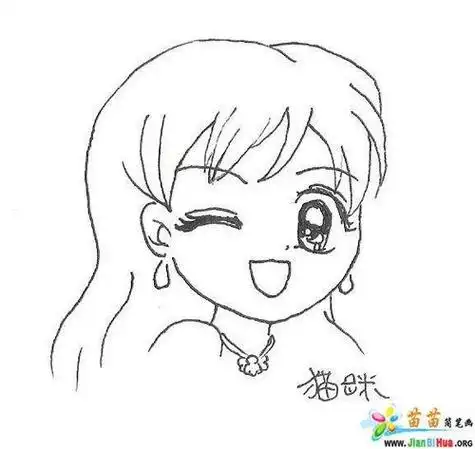 女孩简笔画图片卡通小女孩儿童绘画图集简笔画动漫人物头像女孩皮皮网