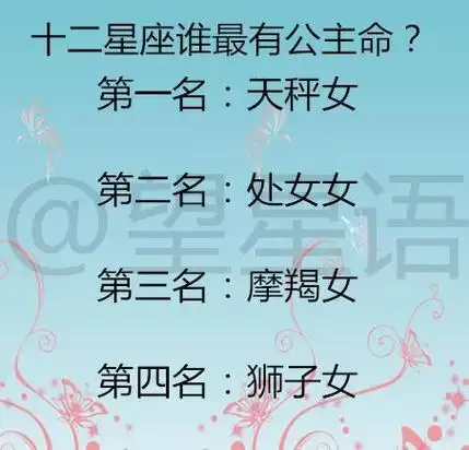 十二星座谁最有公主命十二星座如何处理压力