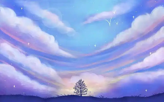 水彩天空素材蓝紫色psd