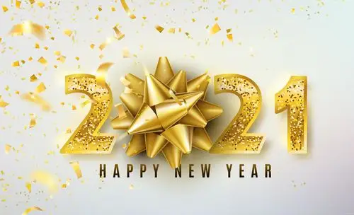 psai2021新年金色装饰背景矢量素材