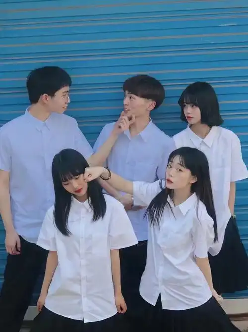 jk制服裙套装情侣装学院风学生毕业班服定制夏季校服短袖衬衫 - 17网