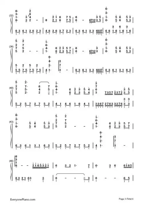 《铁血丹心》完美演奏版-83版射雕英雄传op双手简谱预览3