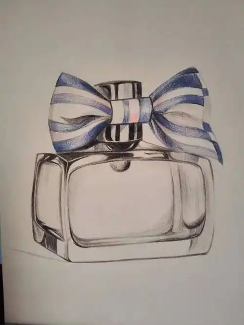 彩铅教程画一只香水瓶