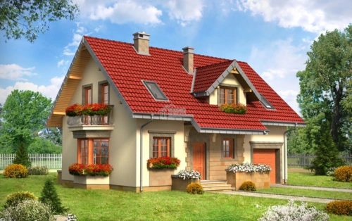 建房迷专享德国农村12米x9米两层带阁楼经济型小别墅设计图-轻钢别墅_