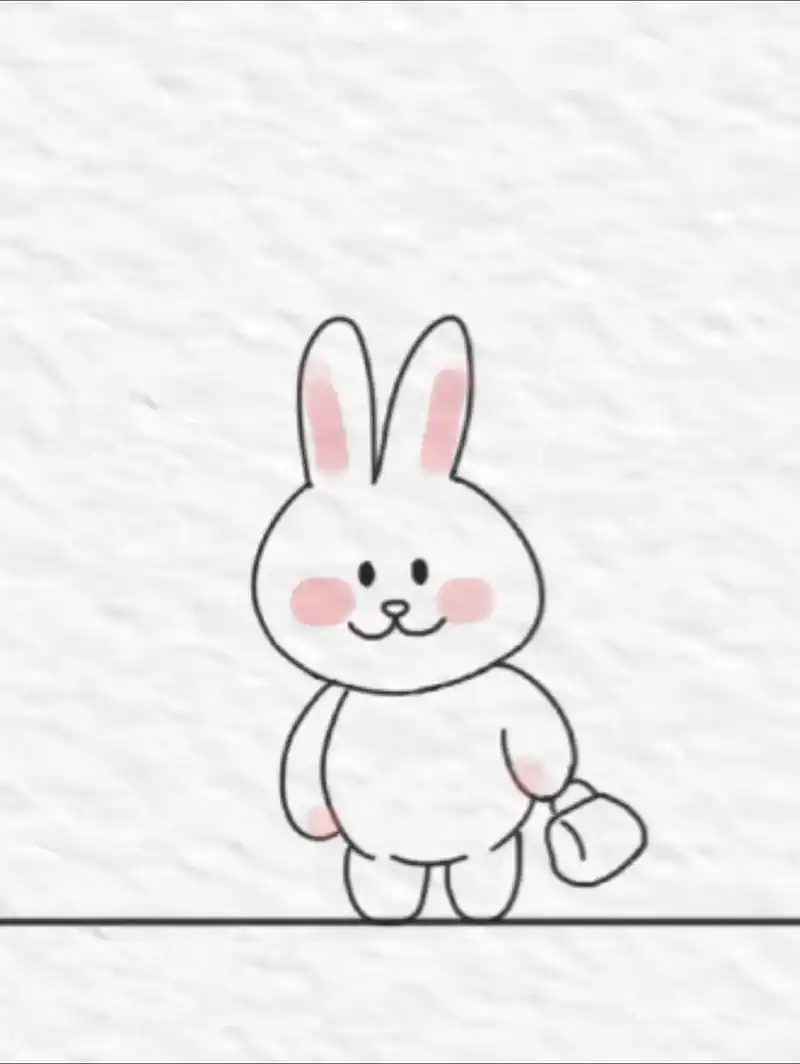 小兔子92白又白!两只耳朵竖起来!#一起学画画 #简笔画 # - 抖音