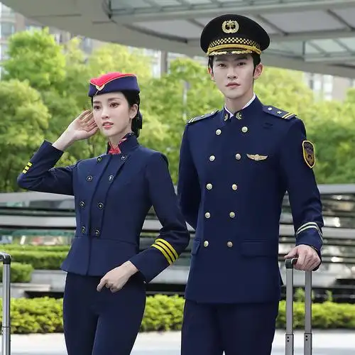 酒店前台工作服男女同款保安服立领双排扣物业安保制服售楼礼宾服