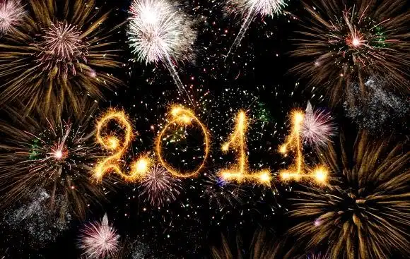 黑背景新年烟花火花组成的2011数字高清素材图片下载