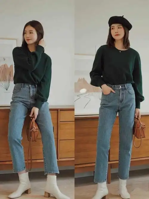 蓝色牛仔裤的n种搭配,每一种都优雅时尚又减龄,闭眼入手不出错