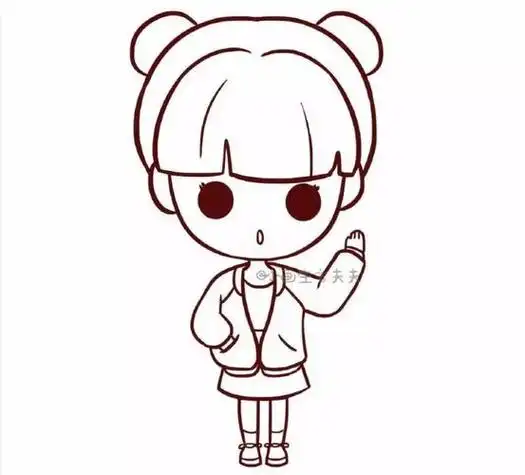 人物简笔画,先用铅笔画大概位置,下笔一定要超可爱～小女孩简笔画头像