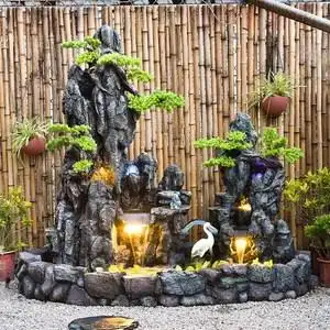 阳台假山鱼池小家用景观落地庭院造景假山水池室外户外渔池假山大