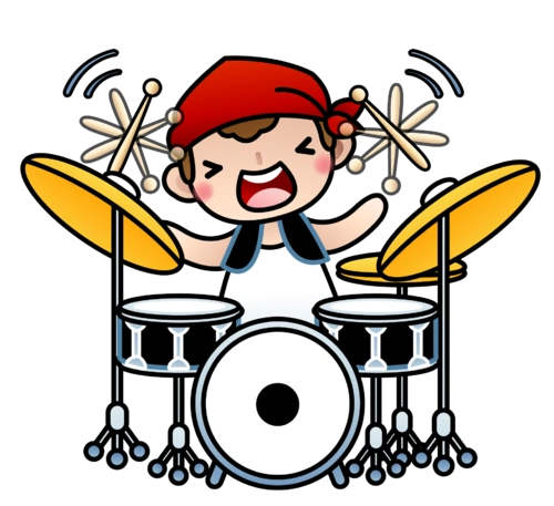 小孩子打鼓简笔画
