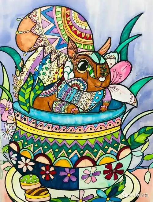 精选54张创意少儿绘画 装饰线描优秀范画,让孩子轻松上手