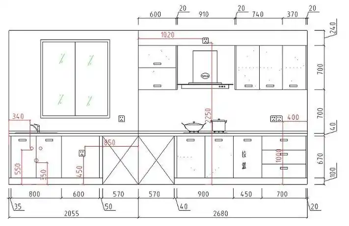 包含欧式中式现代cad厨柜图纸素材资料,室内厨房橱柜装修设计平面立面
