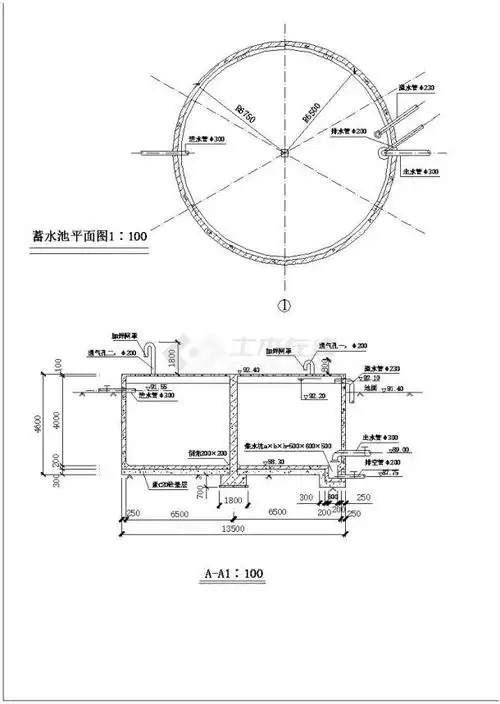 蓄水池结构设计图 资料内容包括:大样图,配筋图,平面图等内容详实,可
