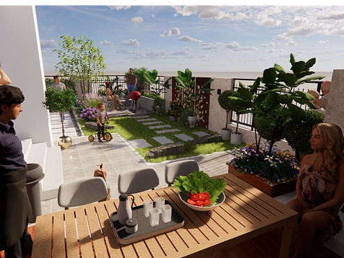 私家庭院景观设计-公园华府80平院子