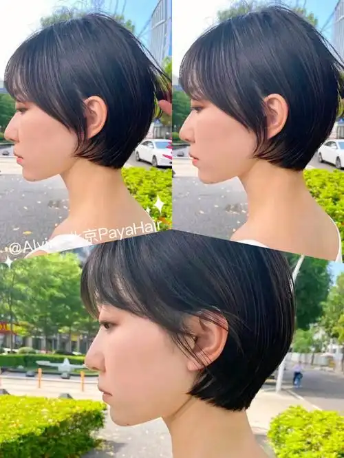 2022年最火的短发08超级显脚小的挂耳短发