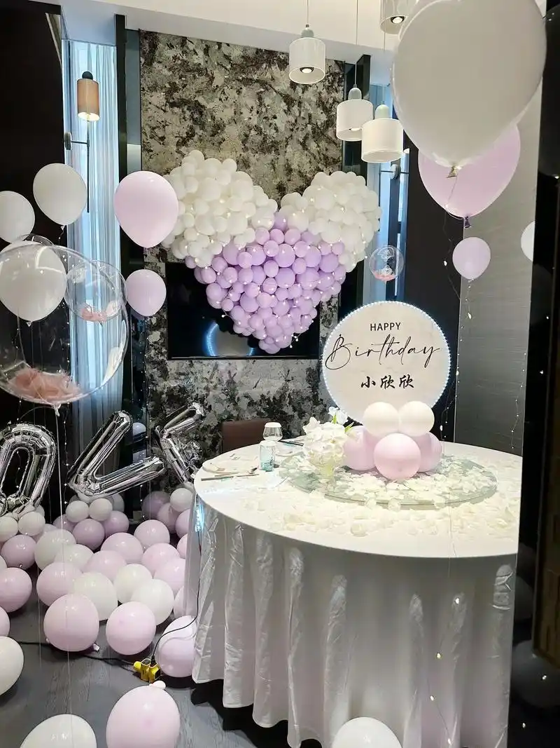 青岛女神生日派对.#气球造型气球布置 #场景布置 #过生日要 - 抖音