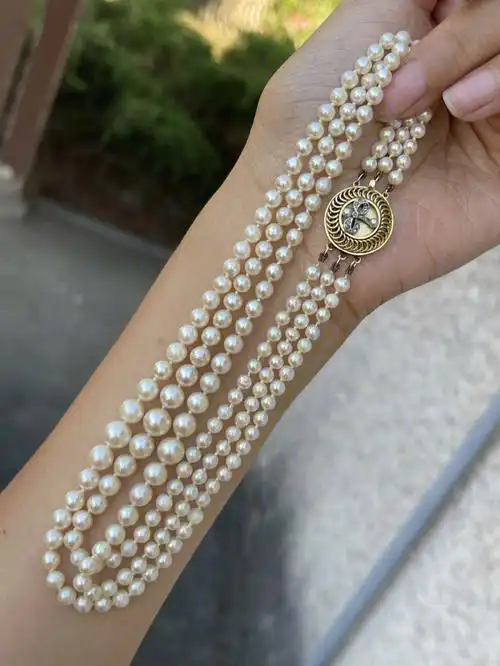 三排akoya珍珠项链