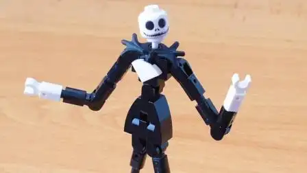 乐高积木moc,拼装《圣诞夜惊魂》骷髅杰克