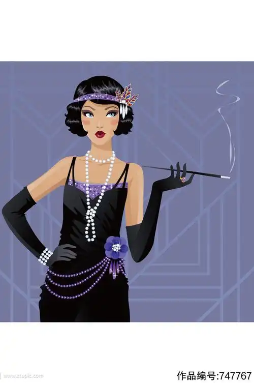 彩色时尚女郎精美设计矢量元素素材