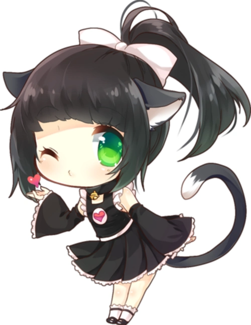 q版单马尾萝莉飞吻兽耳卖萌