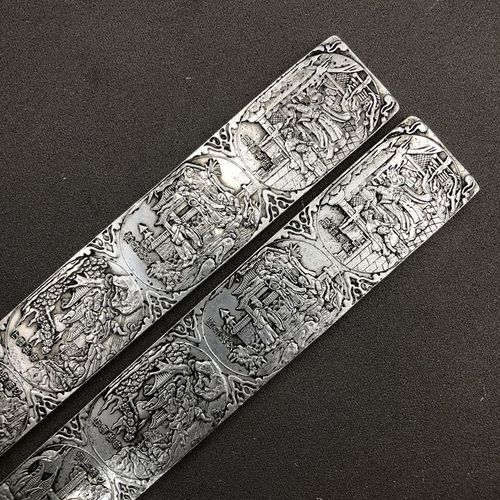 镇尺 镇纸铜鎏银  纸具 压尺 日常生活图 文房四宝铜镇尺书法用品