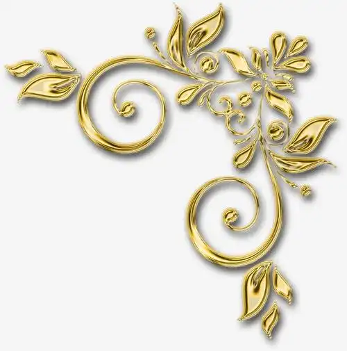 金色对称花边精美美丽免抠素材免费下载_觅元素51yuansu.com