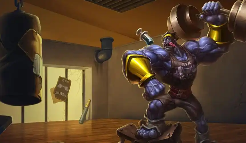 lol祖安狂人蒙多英雄皮肤视频 健美教练皮肤特效价格 - 杰晶网络,每天