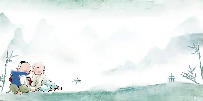 绿色中国风水墨朗诵诗歌朗诵大赛古诗词朗诵展板朗诵诵读