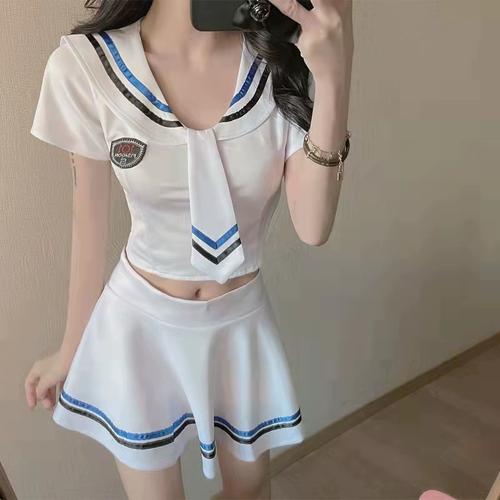 日系水手服jk超短裙学院风dj舞台拉拉队性感纯欲校园cos萝莉套装