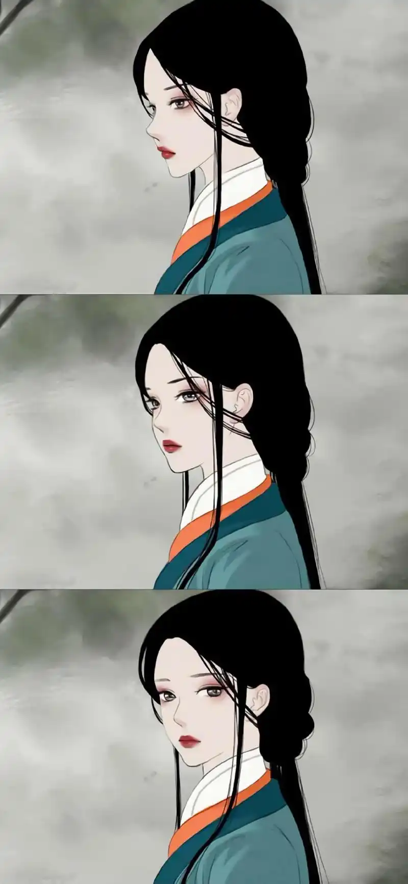 古风美女三拼高清手机壁纸