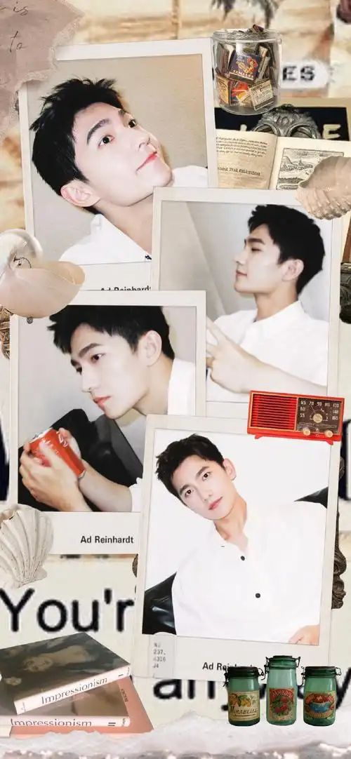 杨洋白衬衫比耶照