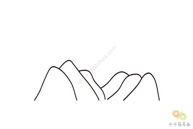 长白山天池简笔画