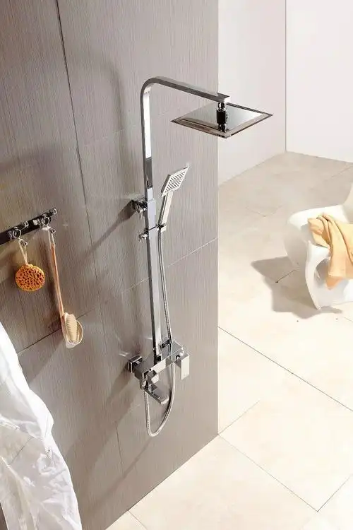 【直销淋浴花洒套装双花洒全铜卫浴冷热水龙头大顶喷带升降杆可贴牌】